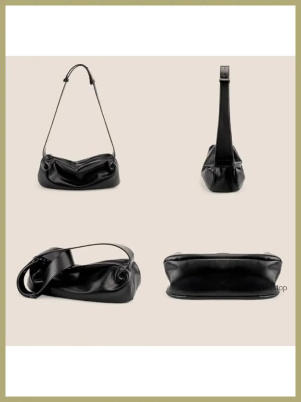 Slouchy Crescent Crossbody Bag Faux Leather Shoulder Purse
